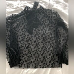 Sheer Frock Women’s Black Top w/Polka Dot Blouse, 100% Polyester; Size TG 12